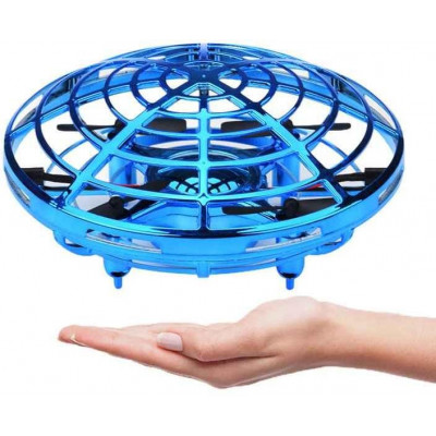 Dron UFO mini-dron ovládaný rukou, senzory proti nárazu, RTF, modrý