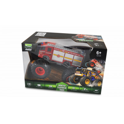 HASIČI MonsterTruck 2WD 1:18, LED, zvukový modul, offroad pneu, až 15 km/h, RTR