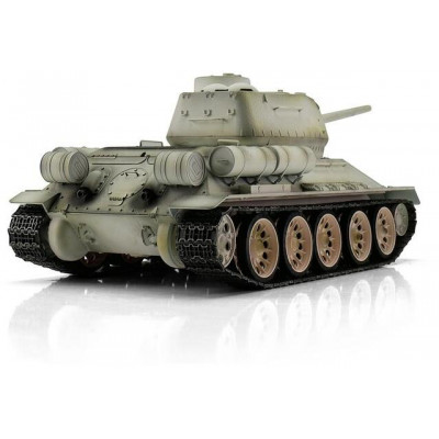 Tank T-34/85 WINTER BB 1:16, proporcionální, kouř a zvuk, kovové pásy a spodek trupu, RTR