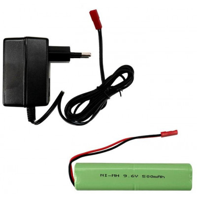 Set AKU 9,6V / 500 mAh + síťový nabíječ, pro US MAxxPro 2WD MRAP 1:16 Torro