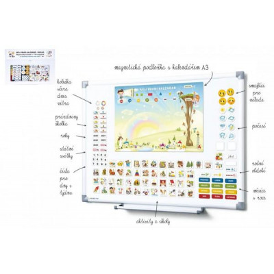 Kalendár magnetický - Škôlka 114ks magnetiek v kartóne 45x32x1cm