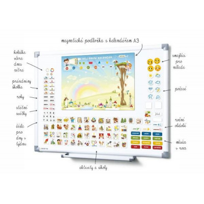 Kalendár magnetický - Škôlka 114ks magnetiek v kartóne 45x32x1cm