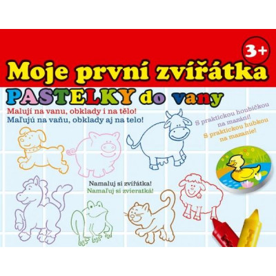 Pastelky do vane Moje prvé zvieratká 10ks s hubkou v krabičke MPZ