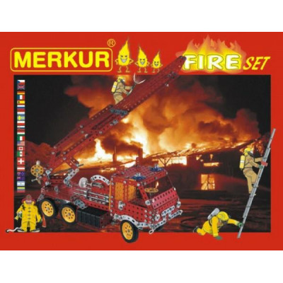 Stavebnica MERKUR FIRE Set 20 modelov 708 ks 2 vrstvy v krabici 36x27x5,5cm