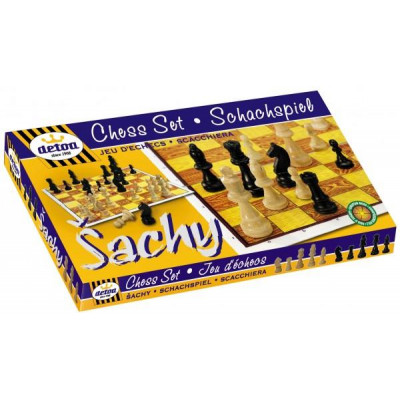 Šach drevené figúrky spoločenská hra v krabici 37x22x4cm