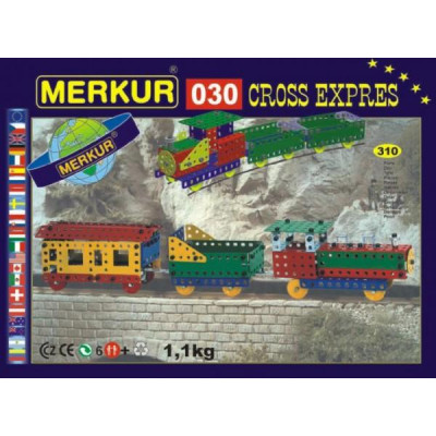 Stavebnica MERKUR 030 Cross expres 10 modelov 310ks v krabici 36x27x3cm