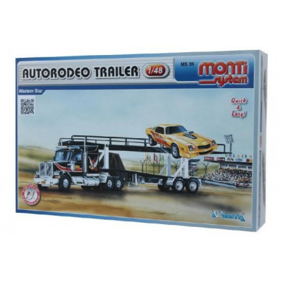 Stavebnica Monti 39 Autorodeo trailer Western star 1:48 v krabici 32x20x7,5cm