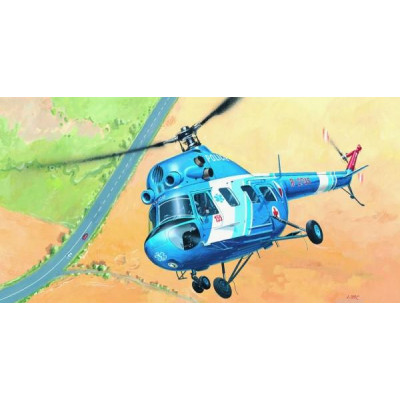 Model Kliklak Vrtuľník Mil Mi 2 - Polícia 27,6x30cm v krabici 34x19x5,5cm