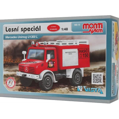 Stavebnica Monti 16 Fire Brigade Mercedes Unimog 1:48 v krabici 22x15x6cm