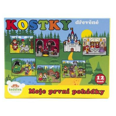 Kocky kubus drevené Moje prvé rozprávky 12ks v krabičke 17x12,5x4cm