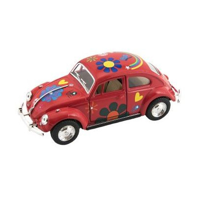 Auto Kinsmart VW Classical Beetle kov 13cm na spätné natiahnutie asst 4 farby 12ks v boxe