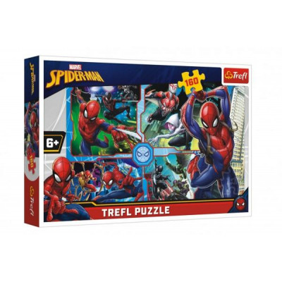 Puzzle Spiderman zachraňuje Disney koláž 41x27,5cm 160 dielikov v krabici 29x19x4cm