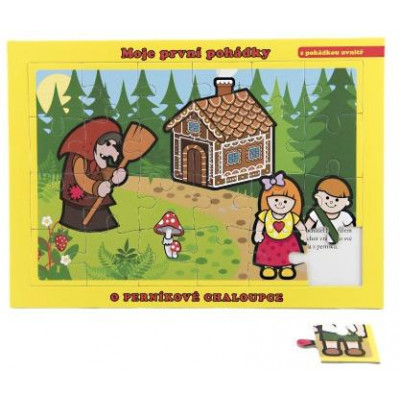 Puzzle doskové O Perníkovej chalúpke 26x17cm 24 dielikov Moje prvé rozprávky