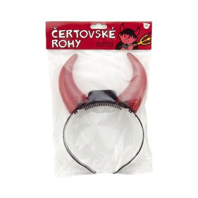 Rohy čertovské svietiace plast 15cm na batérie v sáčku