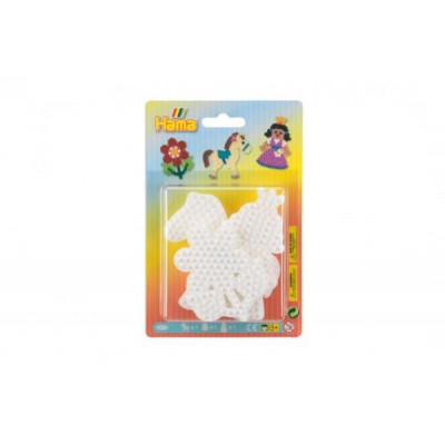 Podložka na zažehľovacie korálky - kytička, koník, princezná plast 3ks na karte 12x18x3cm