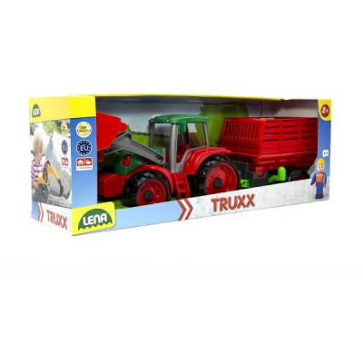 Auto Truxx traktor nakladač s prívesom na seno s figúrkou v krabici 53x19x16cm 24m +