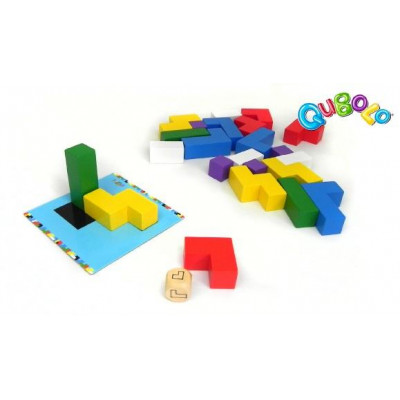Qubolo spoločenská hra s drevenými kockami v látkovom vrecúšku 27x18cm STRAGOO
