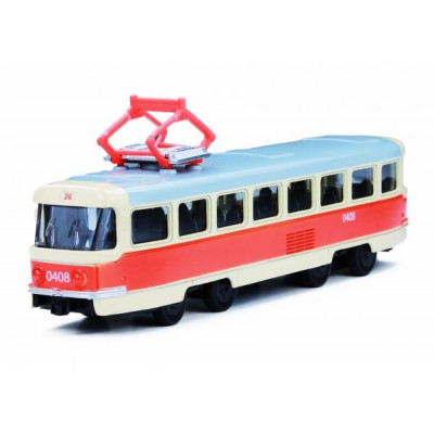 Električka Tatra T3 česká kovová 16cm retro na spätný chod v krabičke 20x8x6cm CZ dizajn