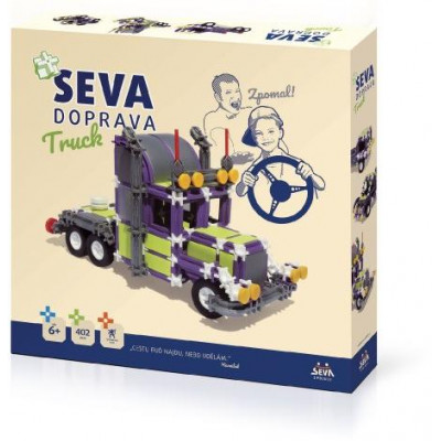 Stavebnica Seva Doprava Truck plast 402 dielikov v krabici 35x33x5cm