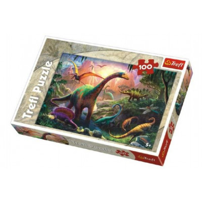 Puzzle Dinosaury 100 dielikov 41x27,5cm v krabici 29x20x4cm