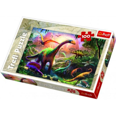 Puzzle Dinosaury 100 dielikov 41x27,5cm v krabici 29x20x4cm