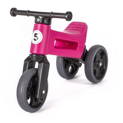 Odrážadlo FUNNY WHEELS Rider Šport ružové 2v1, výška sedla 28 / 30cm nosnosť 25kg 18m + v sáčku