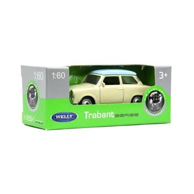 Auto Welly Trabant 1:60 kov 7cm asst mix farieb voľný chod v krabičke 36ks v boxe