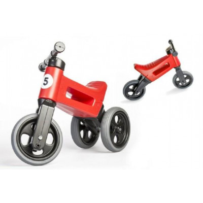 Odrážadlo FUNNY WHEELS Rider Šport červené 2v1, výška sedla 28 / 30cm nosnosť 25kg 18m + v sáčku