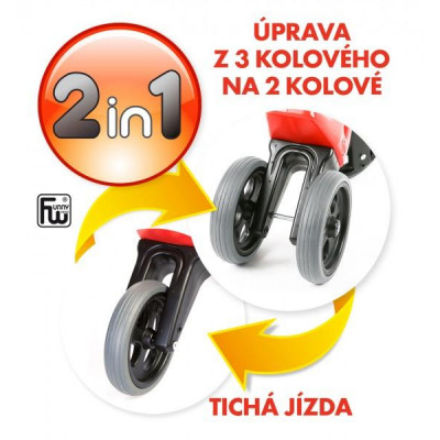 Odrážadlo FUNNY WHEELS Rider Šport červené 2v1, výška sedla 28 / 30cm nosnosť 25kg 18m + v sáčku