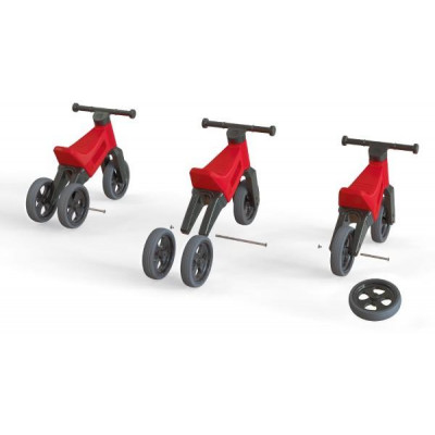 Odrážadlo FUNNY WHEELS Rider Šport červené 2v1, výška sedla 28 / 30cm nosnosť 25kg 18m + v sáčku