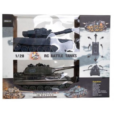 Tank RC 2ks 36cm + dobíjacia pack tanková bitka so zvukom so svetlom v krabici