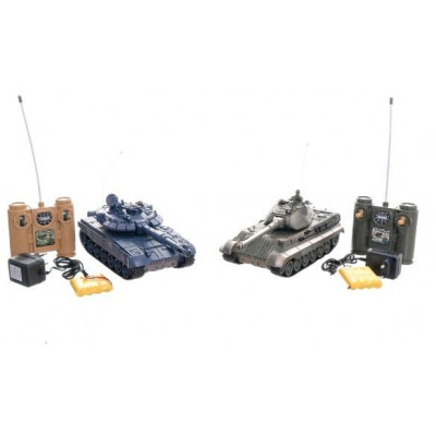 Tank RC 2ks 36cm + dobíjacia pack tanková bitka so zvukom so svetlom v krabici