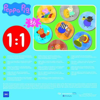 Pexeso papierové Prasiatko Peppa/Peppa pig spoločenská hra 36 kusov v krabici 20x20x5cm