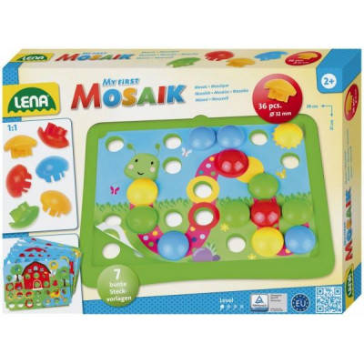 Mozaika klobúčik príroda 3,2cm hladký 36ks + predlohy 7ks pre najmenších v krabici 33x24x4cm 24m +