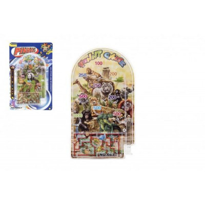 Pinball ZOO hlavolam plast 9x16cm 2 druhy na karte