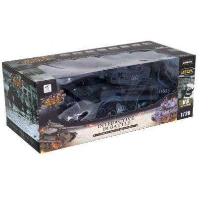 Tank RC plast 33cm TIGER 40MHz na batérie + dobíjacie pack so zvukom a svetlom v krabici 40x15x19