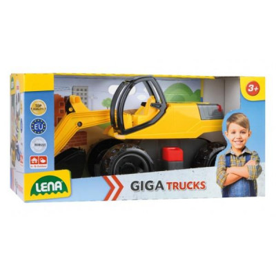 Bager žltočierny Giga Trucks plast 63cm v krabici 70x35x29cm