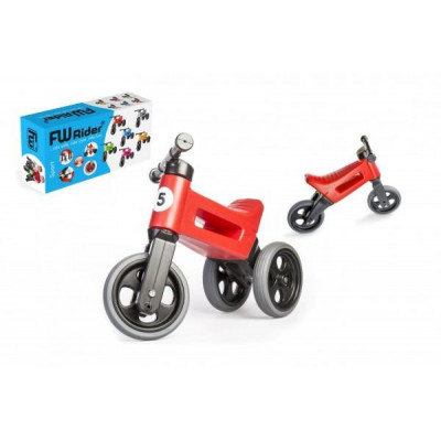 Odrážadlo FUNNY WHEELS Rider Šport červené 2v1, výška sedla 28 / 30cm nosnosť 25kg 18m + v krabici