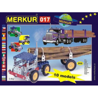 Stavebnica MERKUR 017 Kamion 10 modelov 202ks v krabici 26x18x5cm