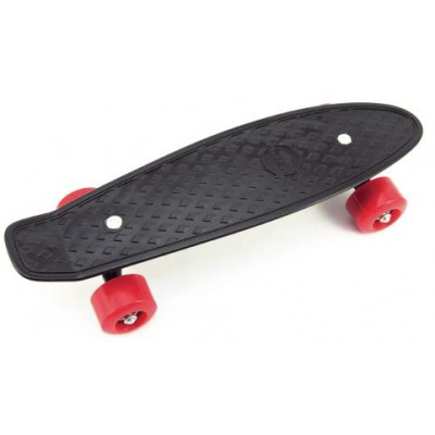 Skateboard - pennyboard 43cm, nosnosť 60kg plastové osi, čierne, červené kolesá