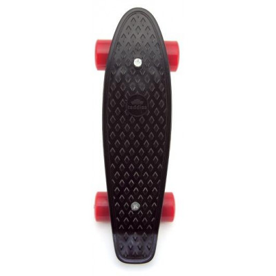 Skateboard - pennyboard 43cm, nosnosť 60kg plastové osi, čierne, červené kolesá