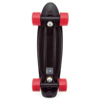 Skateboard - pennyboard 43cm, nosnosť 60kg plastové osi, čierne, červené kolesá