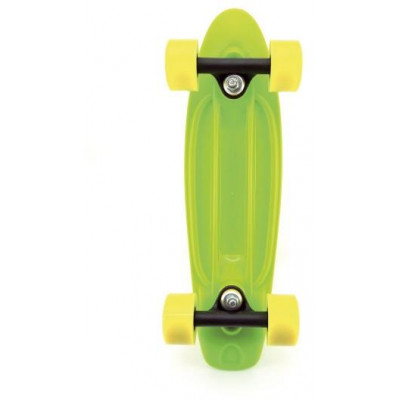 Skateboard - pennyboard 43cm, nosnosť 60kg plastové osi, zelené, žlté kolesá