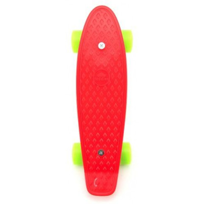 Skateboard - pennyboard 43cm, nosnosť 60kg plastové osi, červené, zelené kolesá