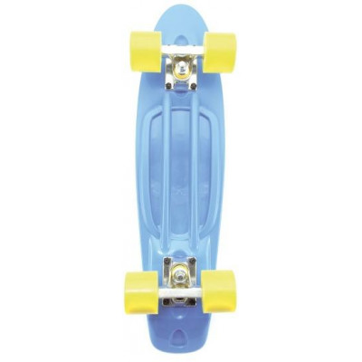 Skateboard - pennyboard 60cm nosnosť 90kg, kovové osi, modrá farba, žlté kolesá