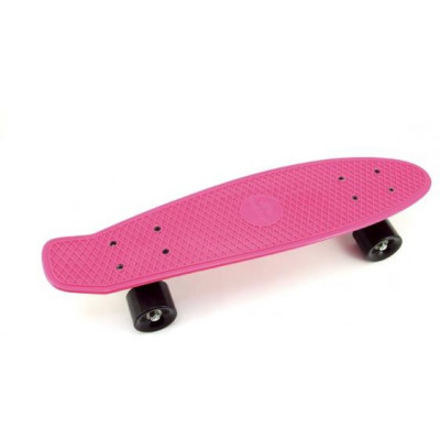 Skateboard - pennyboard 60cm nosnosť 90kg, kovové osi, ružová farba, čierne kolesá