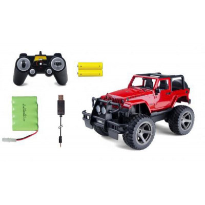 Jeep Wrangler 1:14, 2.4GHz, LED, červený