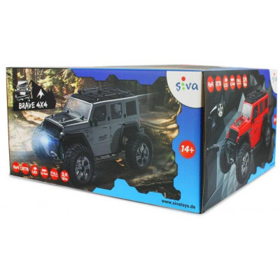 Brave 4x4 Off-road, 1:14, 2.4GHz, LED, červený