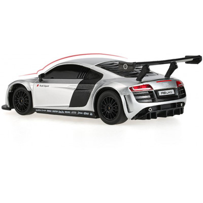 Audi R8 LMS 1:14, RASTAR, licence, LED, metalický lak, odružená př. kola, stříbrná