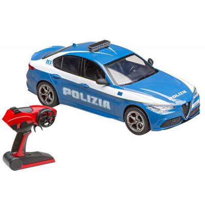 RE.EL Toys Alfa Romeo Giulia Quadrifoglio Policie, licence 1:14, LED, 100% RTR